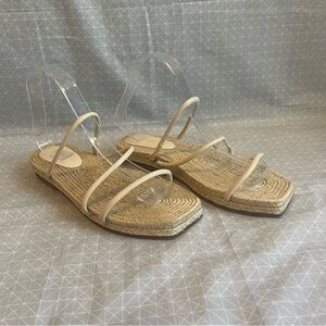St. Agni Jackie Strappy Espadrille Sandals in Cream 39